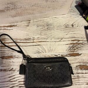 Coach Gray Wristlet Clutch